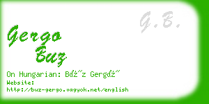 gergo buz business card